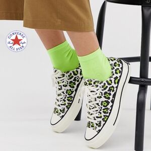Converse Chuck 70 Ox Archive Print Leopard Womens Size 11.5 Egret Green Shoes